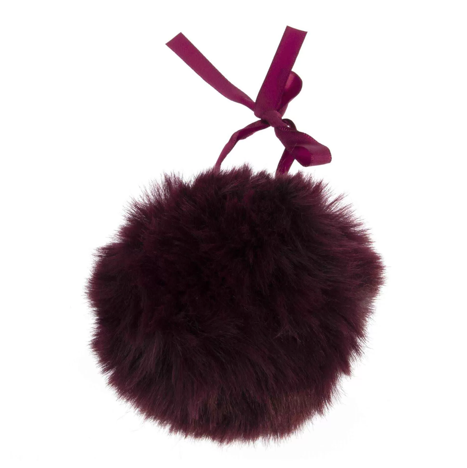 Burgundy Faux Fur Pom Pom 11Cm-Hobbycraft New