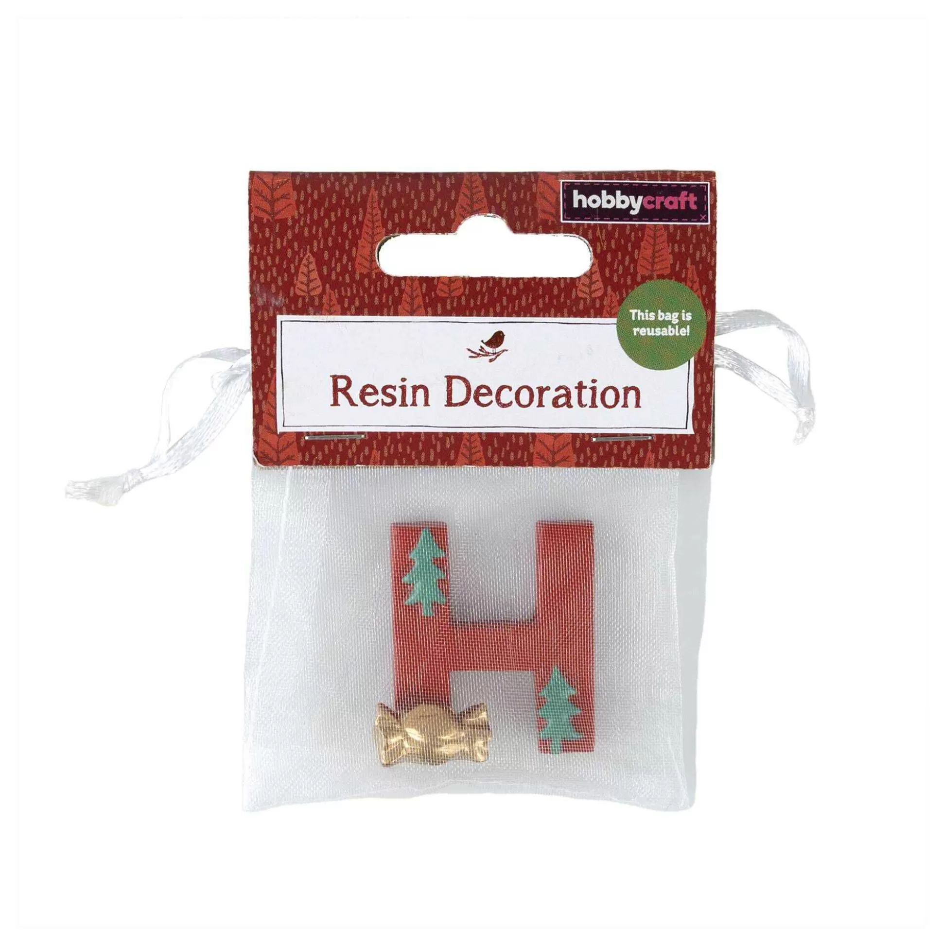 Christmas Resin Letter H Decoration 4Cm-Hobbycraft Clearance