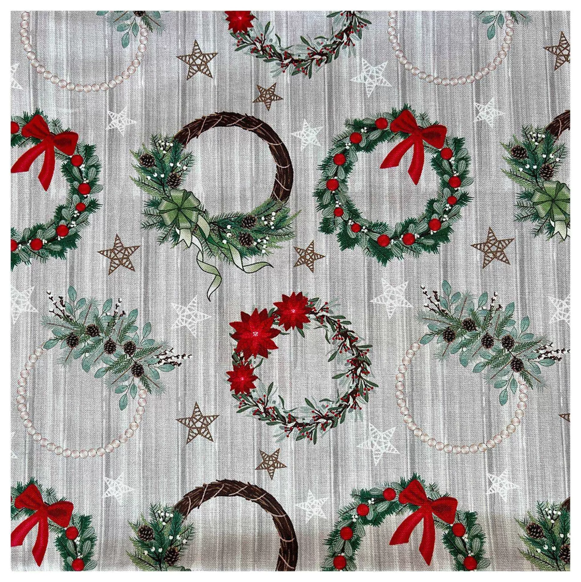 Christmas Wreath Welcome Home Cotton Fabric Pack 112Cm X 1M-Hobbycraft Fashion