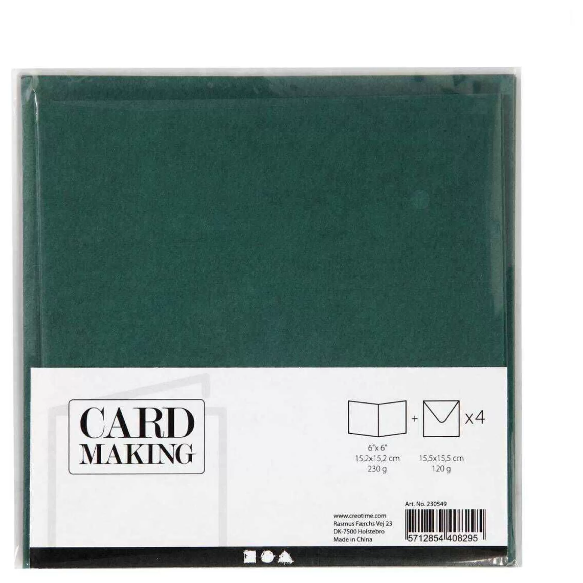 Dark Green Cards And Envelopes 6 X 6 Inches 4 Pack-Hobbycraft Fashion