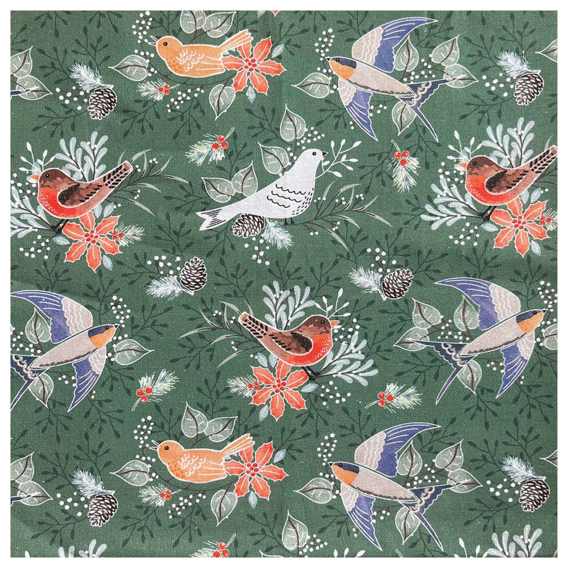 Festive Christmas Birds Cotton Fabric Pack 112Cm X 1M-Hobbycraft Outlet