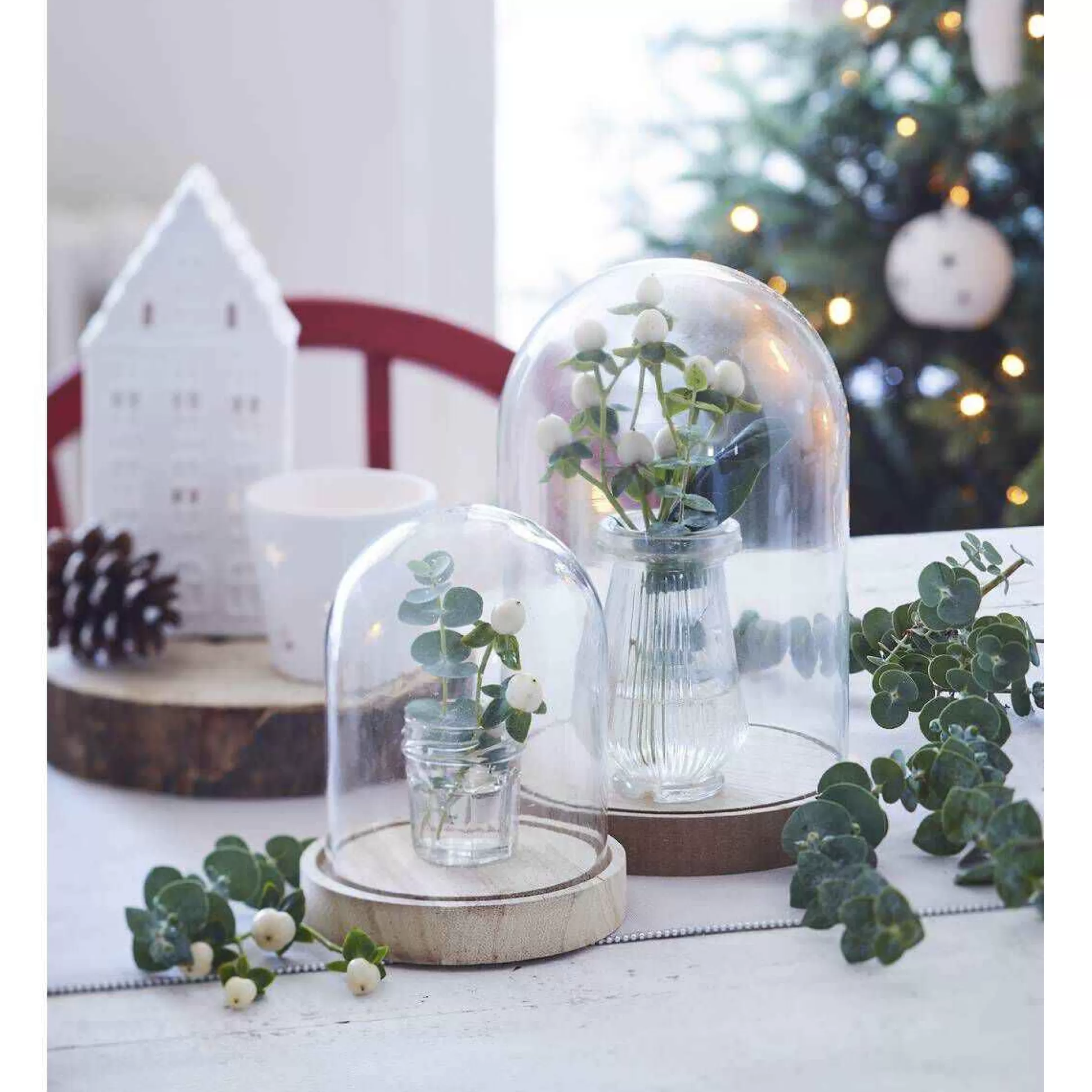 Glass Cloche With Wooden Base 10Cm X 13.5Cm-Hobbycraft Store