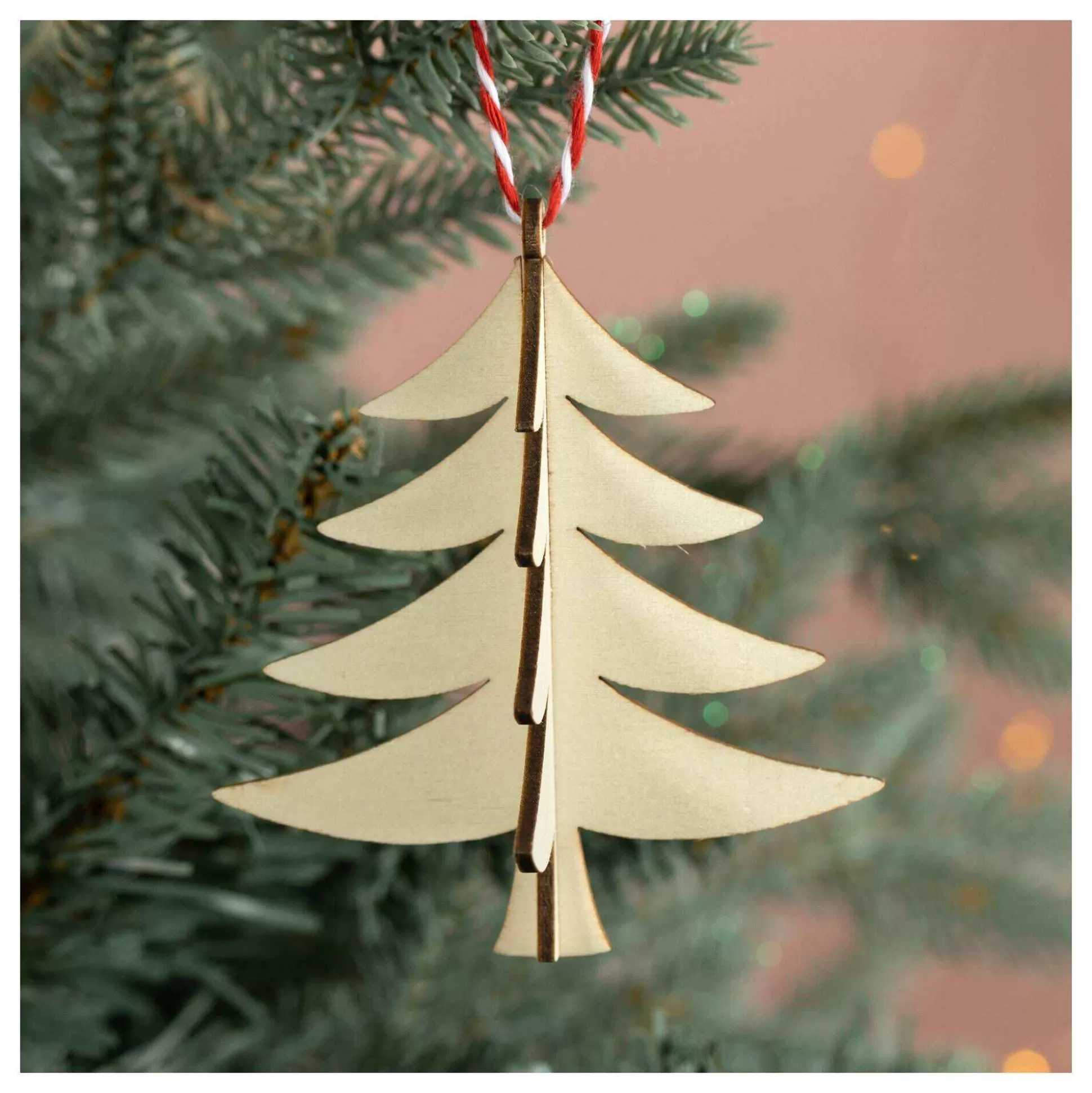 Hanging 3D Wooden Tree Decoration 10Cm-Hobbycraft Fashion