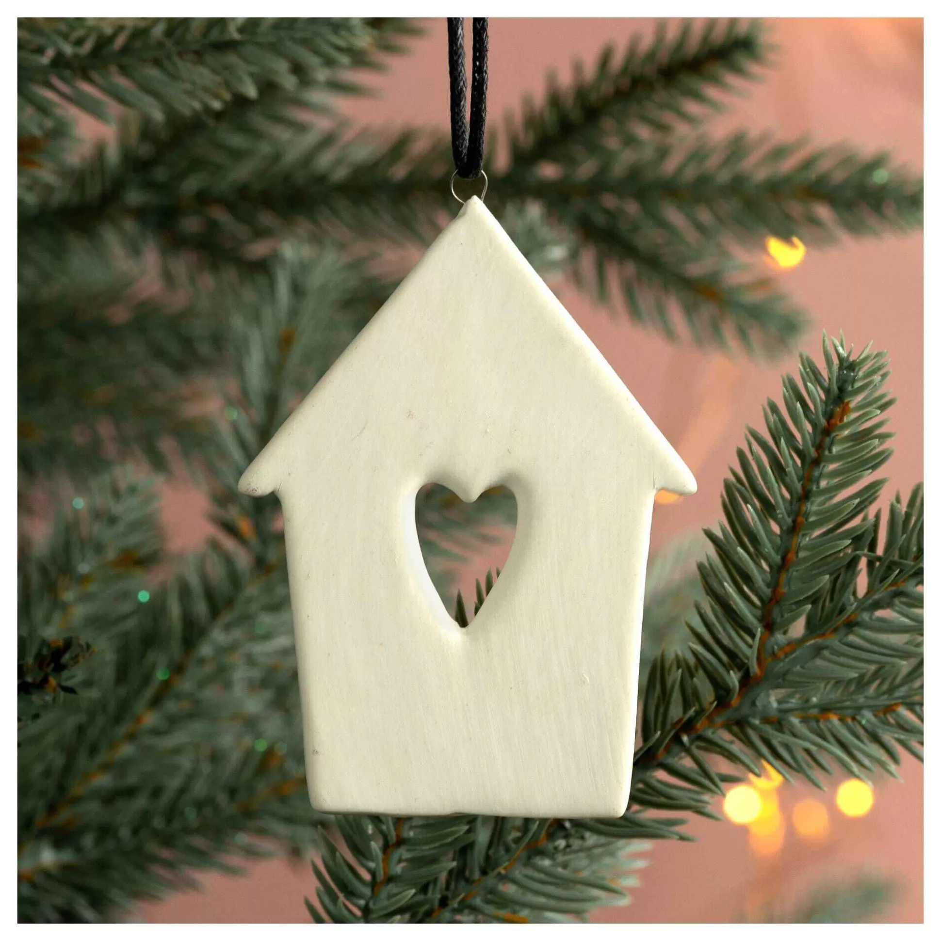 hanging_ceramic_heart_house_decoration_8cm_2.webp Hanging Ceramic Heart House Decoration 8Cm-Hobbycraft Online