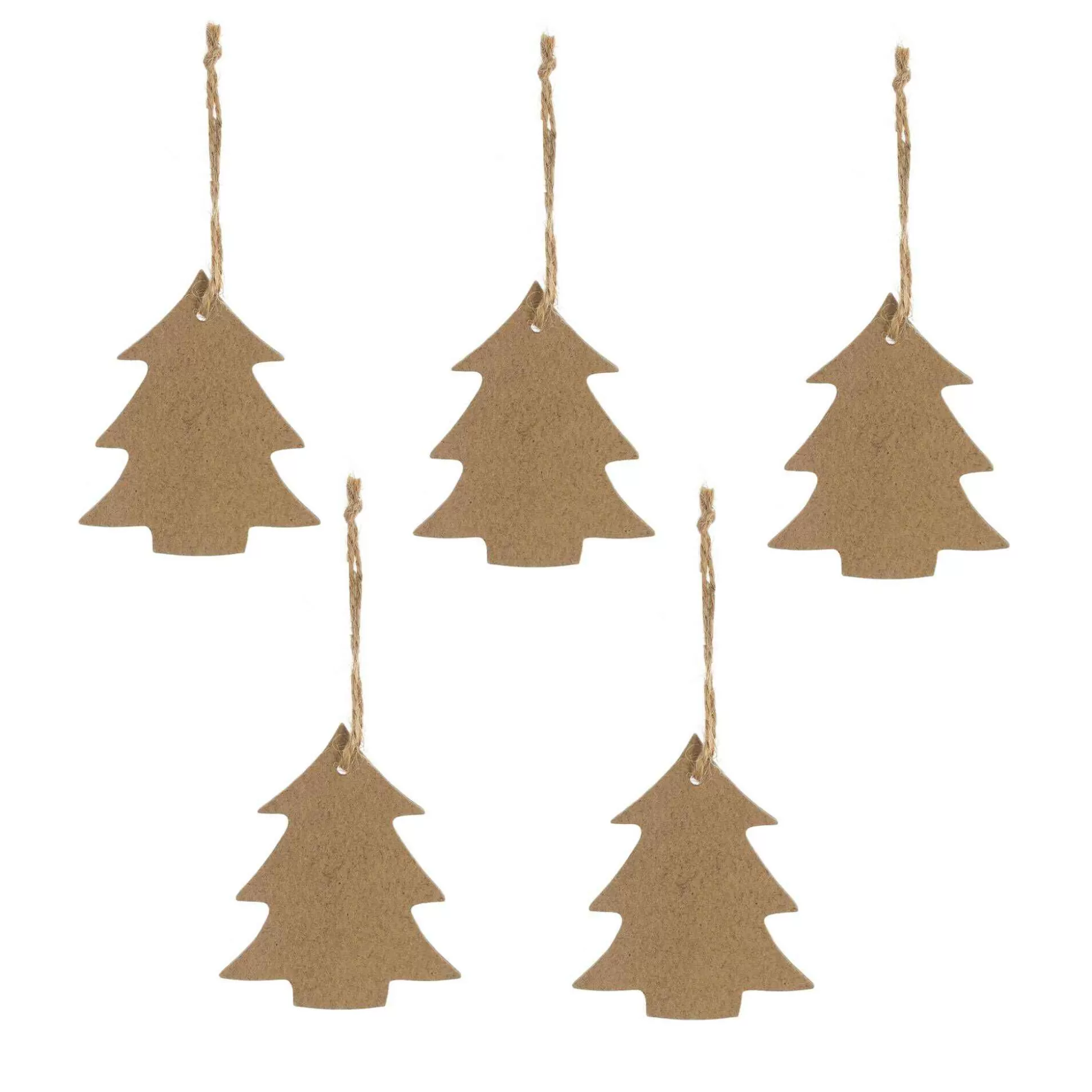 Hanging Mdf Christmas Tree Decorations 8Cm 5 Pack-Hobbycraft New