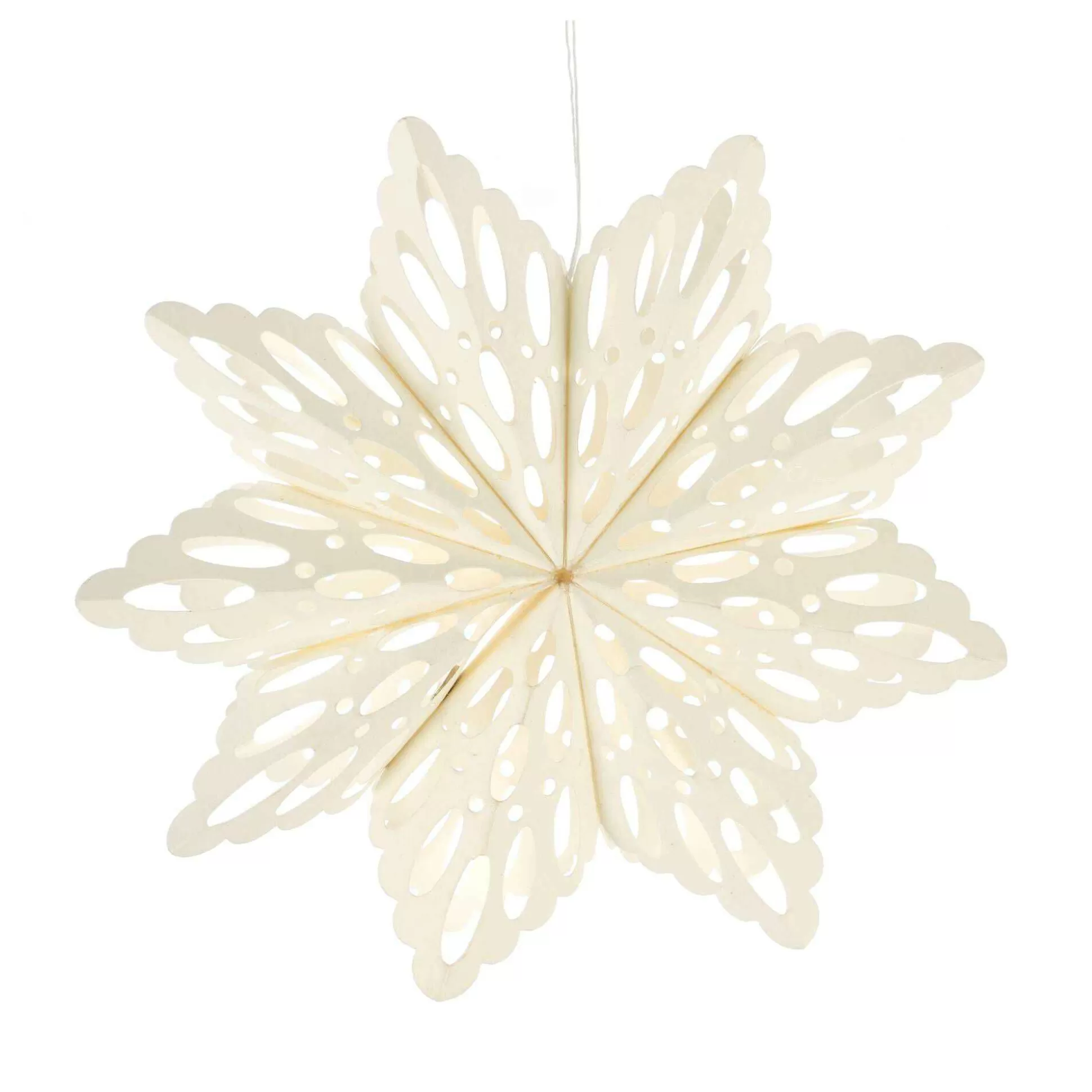 Hanging Off-White Paper Snowflake Decoration 15Cm-Hobbycraft Sale
