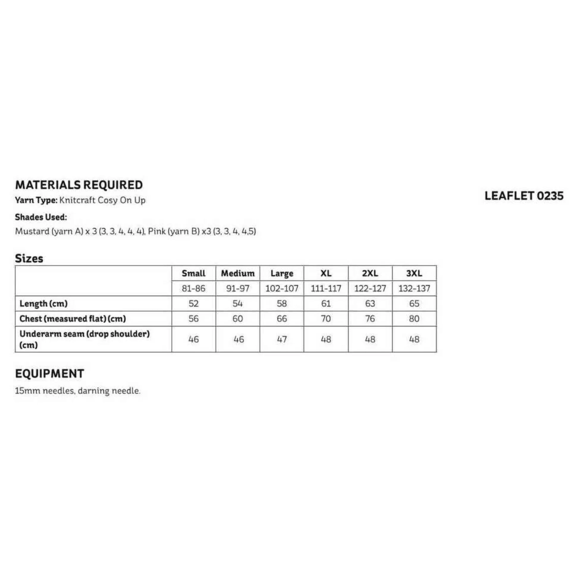 Knitcraft Cosy Stripe Jumper Digital Pattern 0235-Hobbycraft Online