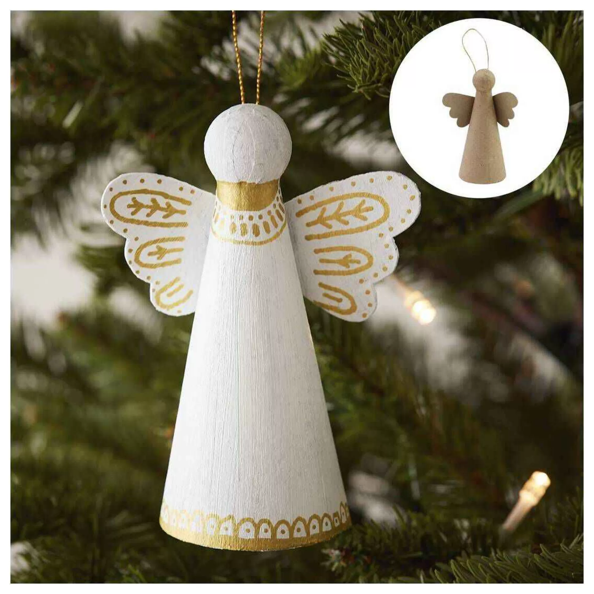 Mache Hanging Angel Decoration 12Cm-Hobbycraft Best