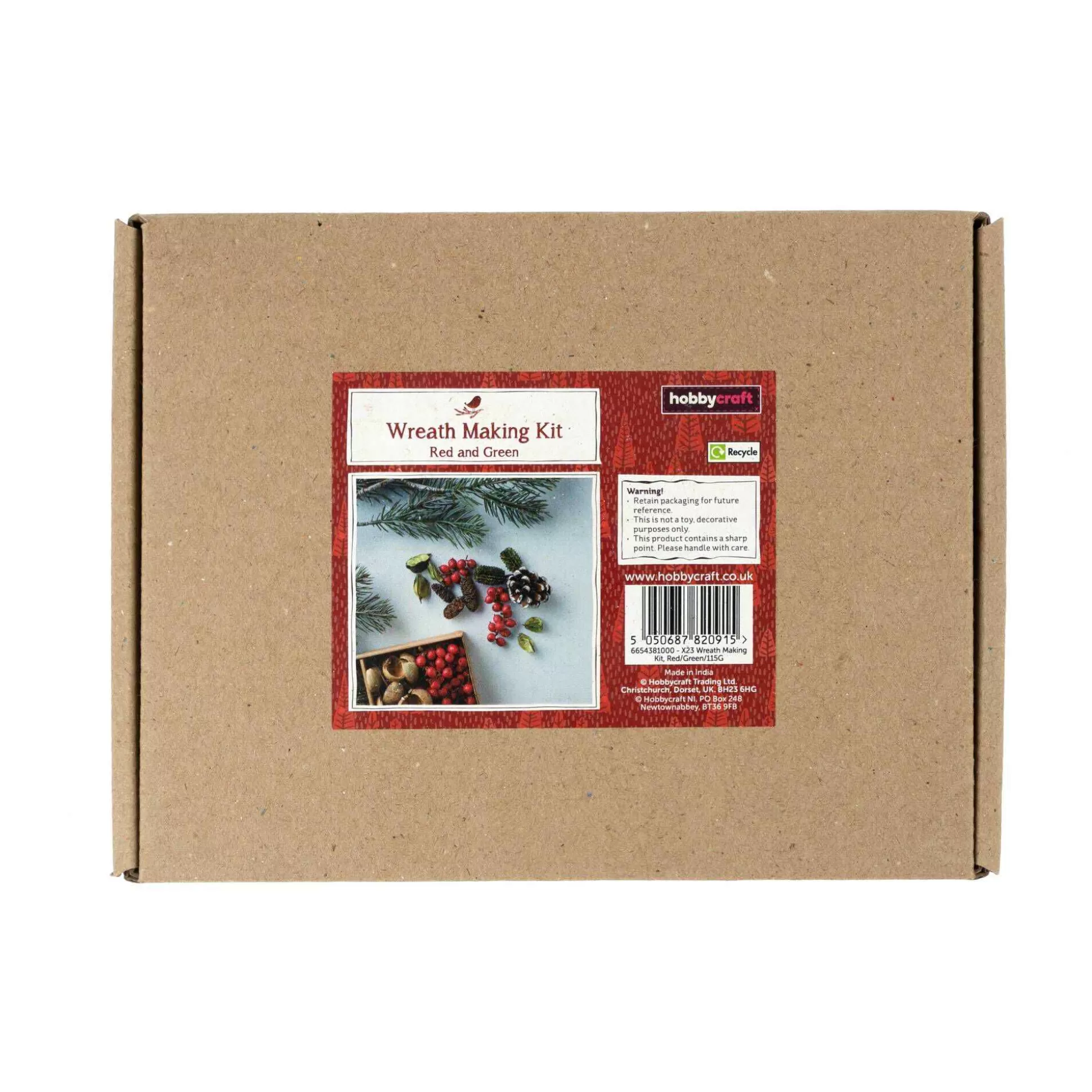 Red And Green Wreath Making Kit-Hobbycraft New