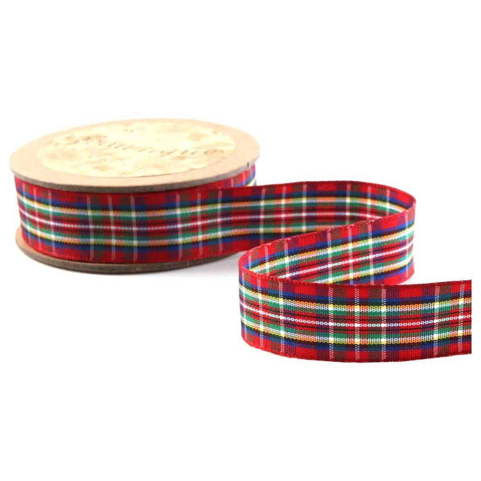 Red Tartan Ribbon 24Mm X 5M-Hobbycraft Fashion