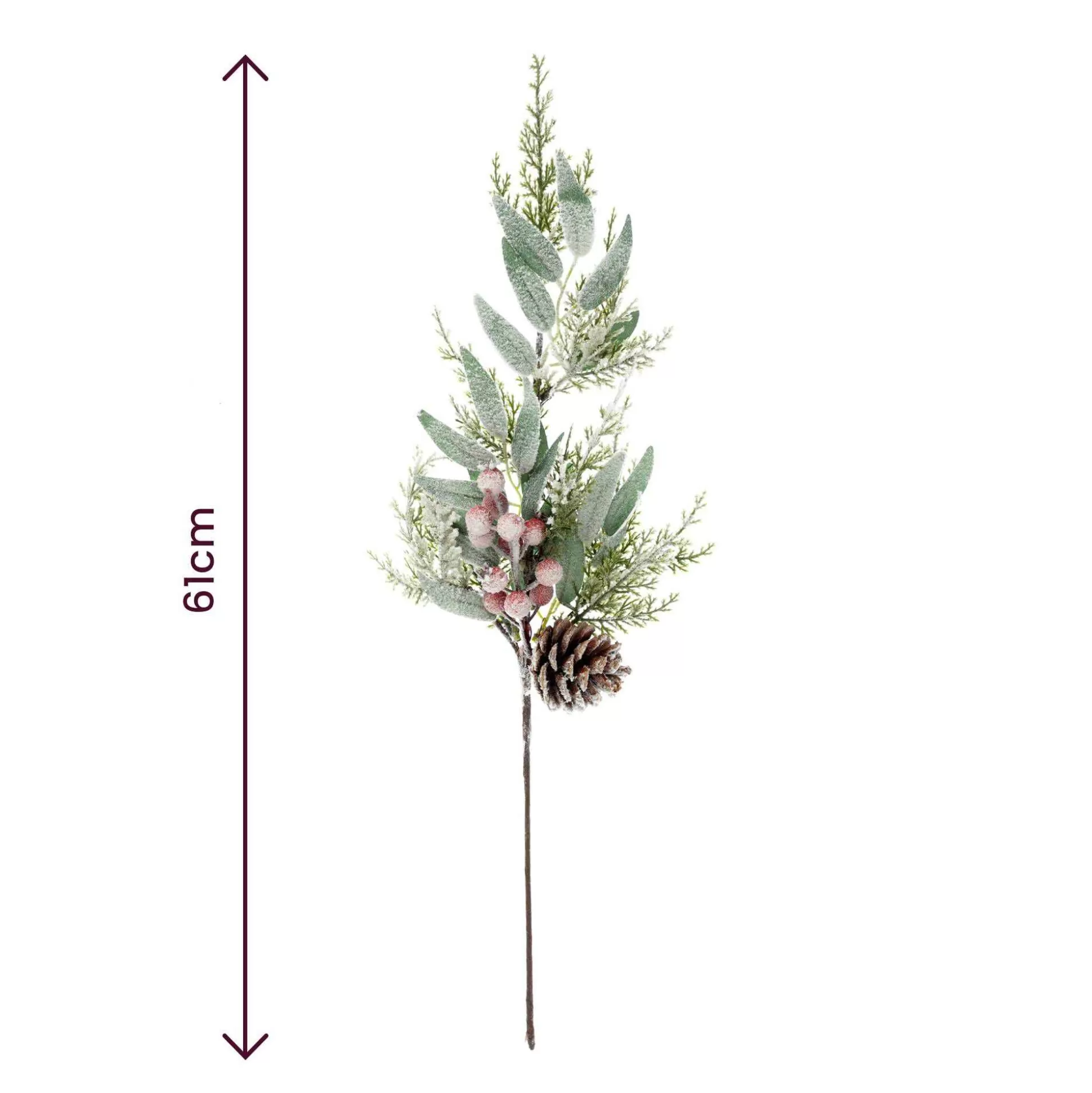 snowy_leaf_berry_pick_61cm_5.webp Snowy Leaf Berry Pick 61Cm-Hobbycraft Fashion