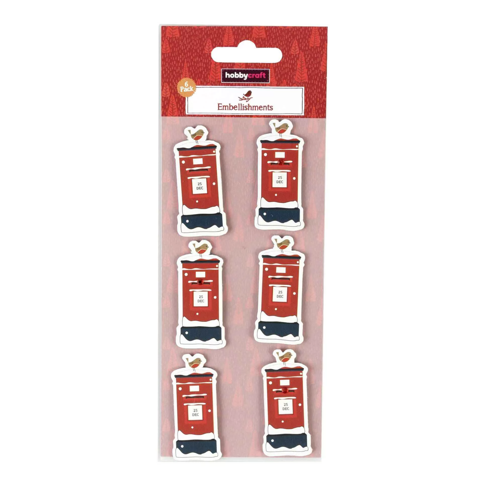 Vintage Post Box Embellishments 6 Pack-Hobbycraft Best Sale