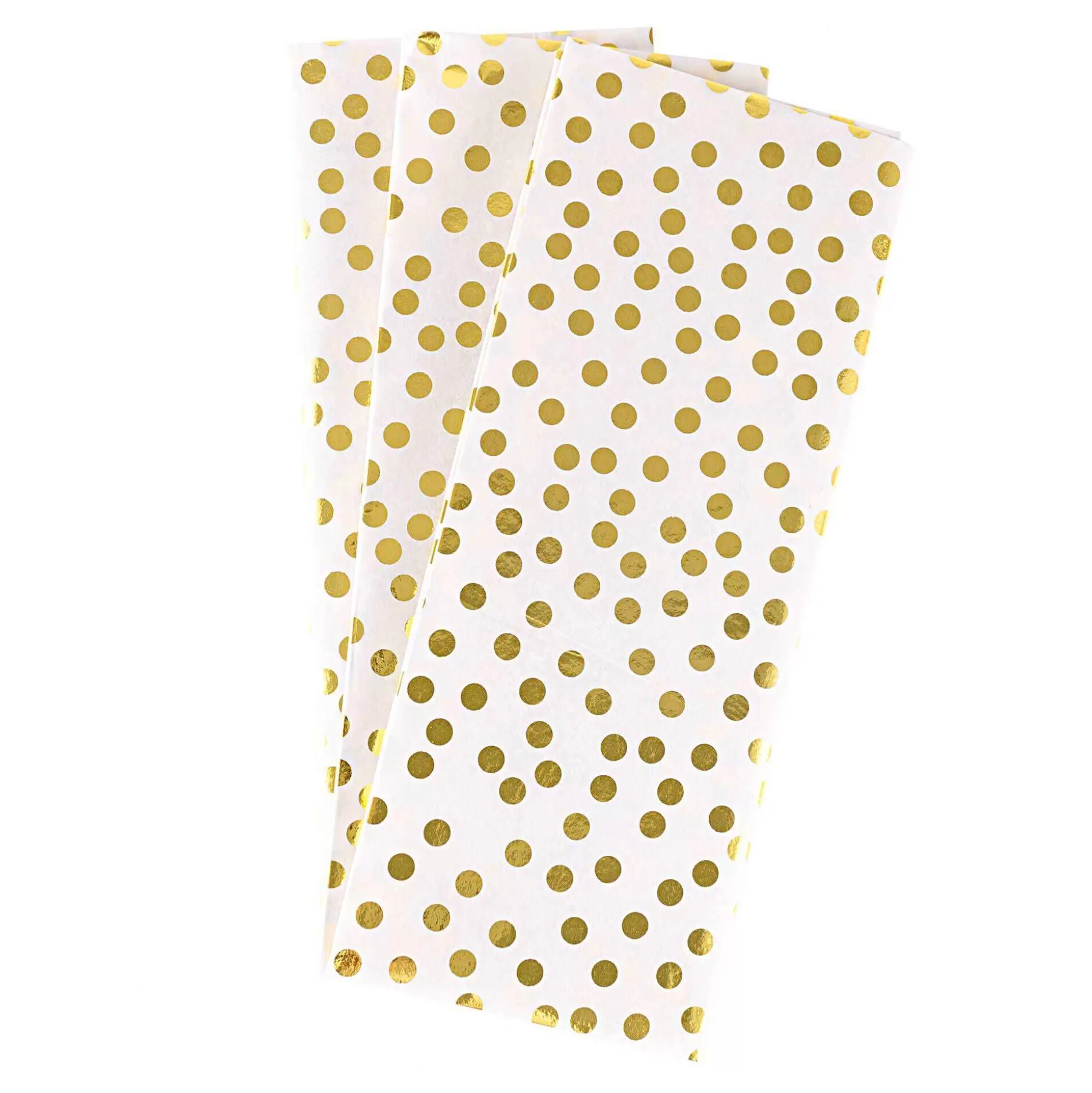 White And Gold Dots Tissue Paper 50Cm X 75Cm 3 Pack-Hobbycraft Best Sale