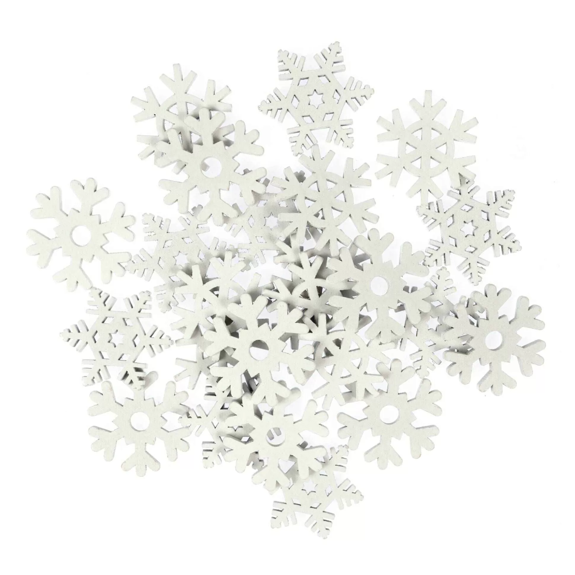 White Wooden Snowflake Table Confetti 24 Pack-Hobbycraft New
